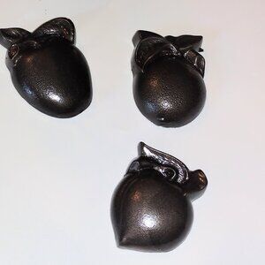 Upcycled Vintage Ceramic Fruit From Homco Set of 3, Apple, Orange, Pear Wall Art